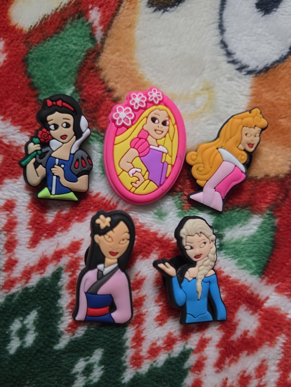 Kids Princess Shoe Charms Set — Pink, Blue, Yellow, Black